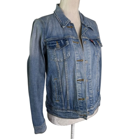 Levi’s Denim Trucker Jacket Medium Wash Cotton Size M - Picture 2 of 13